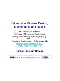 Oil and Gas Pipeline Design, Maintenance and Repair