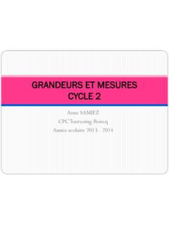 GRANDEURS ET MESURES CYCLE 2 - ien-tgroncq.etab.ac-lille.fr