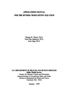 NIOSH Document: Applications Manual for the Revised NIOSH ...