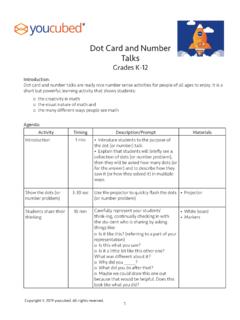 Dot Card and Number Talks - YouCubed