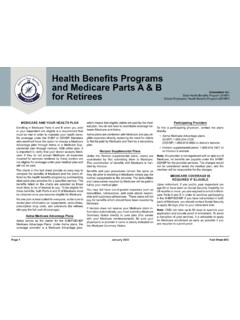Health Benefits Programs and Medicare Parts A &amp; B