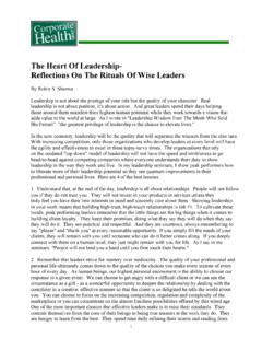 The Heart Of Leadership- Reflections On The …