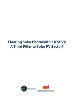 Floating Solar Photovoltaic (FSPV): A Third Pillar to ...