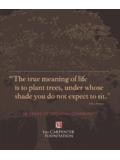 “The true meaning of life is to ... - Carpenter Foundation