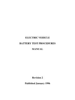 ELECTRIC VEHICLE BATTERY TEST PROCEDURES MANUAL