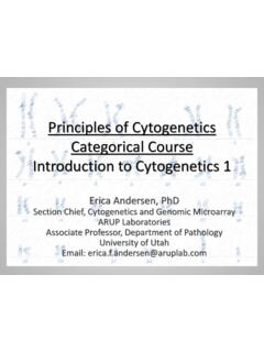 Cytogenetics Lecture 1: Introduction to Clinical Cytogenetics