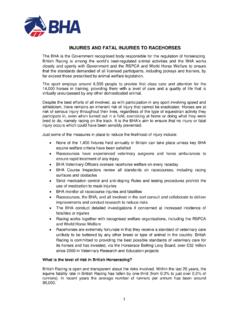 INJURIES AND FATAL INJURIES TO RACEHORSES