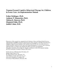Trauma-Focused Cognitive Behavioral Therapy for Children ...
