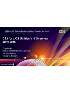 DB2 for z/OS Utilities V11 Overview June 2016 - MWDUG
