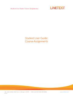 Student User Guide: Course Assignments - LiveText