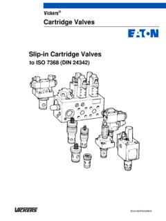 Vickers Cartridge Valves Slip-in Cartridge Valves