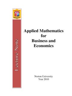 Applied Mathematics for Business and Economics