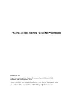 Pharmacokinetic Training Packet for Pharmacists