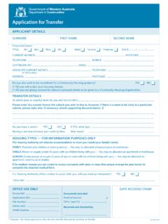 Application for Transfer - Housing Authority