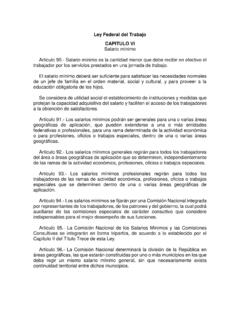 Ley Federal del Trabajo CAPITULO VI Salario m&#237;nimo - Gob