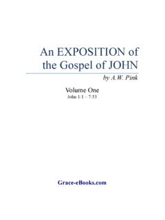 Exposition of the Gospel of John - Vol. 1 - Grace …