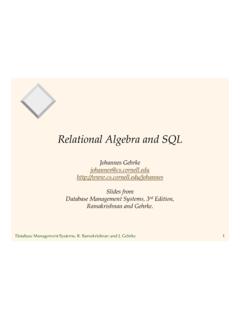 Relational Algebra and SQL - Cornell University