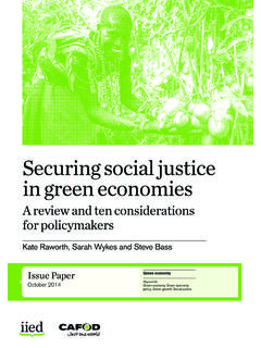Securing social justice in green economies