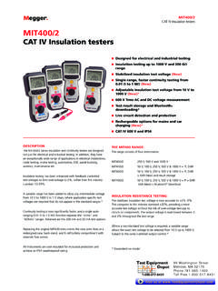 CAT IV Insulation testers - Test Equipment Depot