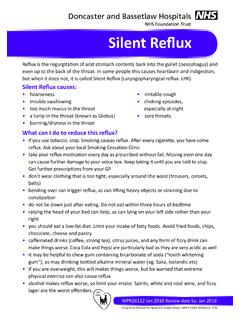 Silent Reflux - Doncaster and Bassetlaw Teaching Hospitals