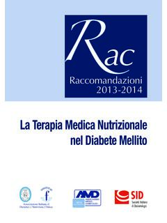 La Terapia Medica Nutrizionale nel Diabete Mellito