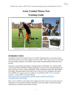 Army Combat Fitness Test Training Guide - United States …