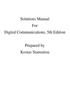 Solutions Manual For Digital Communications, 5th Edition ...
