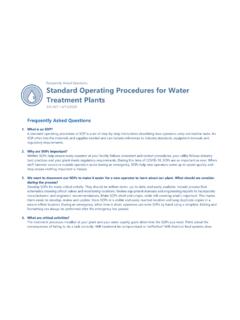 Standard Operating Procedures for Water Treatment Plants