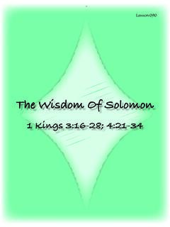 The Wisdom Of Solomon - childrenfiles.cccm.com
