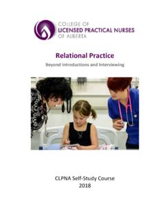 Relational Practice - College of Licensed Practical Nurses ...