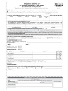 APPLICATION FORM FOR SIP [For Investments through NACH ...