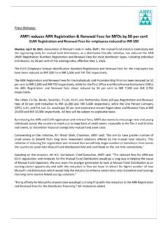 AMFI reduces ARN Registration &amp; Renewal Fees for MFDs by ...