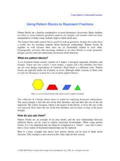 Using Pattern Blocks to Represent Fractions
