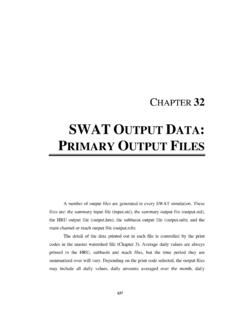 SWAT Output Files