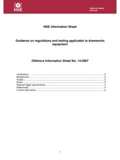 HSE Information Sheet 14/2007- Guidance on …
