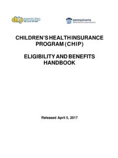 CHILDREN’S HEALTH INSURANCE PROGRAM (CHIP) …