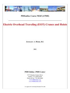 Electric Overhead Traveling (EOT) Cranes and Hoists