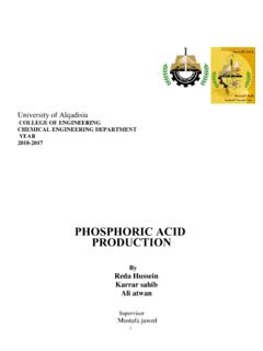 PHOSPHORIC ACID PRODUCTION