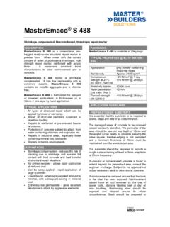 MasterEmaco S 488 - Master Builders Solutions