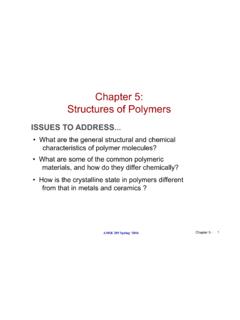 Chapter 5: Structures of Polymers - CHERIC