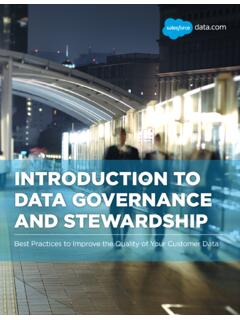 INTRODUCTION TO DATA GOVERNANCE AND STEWARDSHIP
