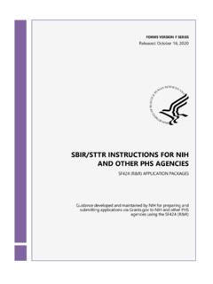 SBIR/STTR Instructions for NIH and Other PHS Agencies