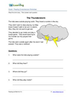 The Thunderstorm - k5learning.com