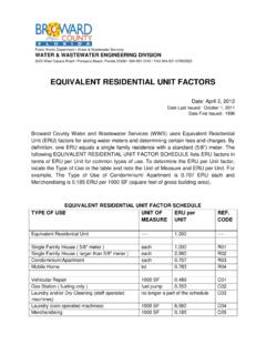 Equivalent Residential Unit Factors - Broward County, …