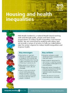 Housing and health inequalities - NHS Health Scotland