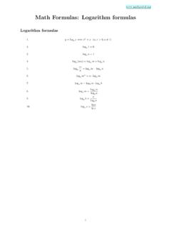 Math Formulas: Logarithm formulas