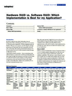 Hardware RAID vs. Software RAID: Which …