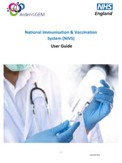 National Immunisation &amp; Vaccination System (NIVS) User Guide