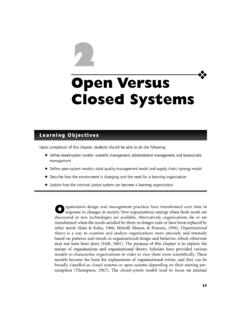 Open Versus Closed Systems - SAGE Publications Inc