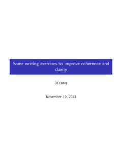 Some writing exercises to improve coherence and clarity - KTH